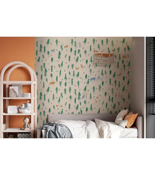 Fairy Tale Forest Wallpaper - Whimsical Design for Kids’ Rooms | Art Vision Decor