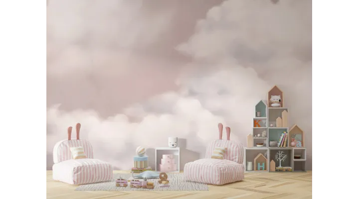 Soft Cloudscape – Dreamy Wide-Format Wallpaper for Nurseries & Kids' Rooms