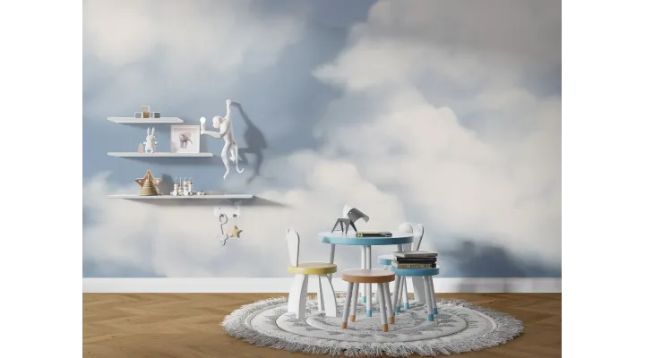 Sky Dreams – Soft Cloud Wide-Format Wallpaper for Kids' Rooms