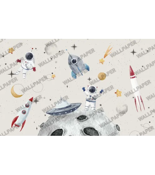 Galactic Journey – Space-Themed Wide-Format Wallpaper for Kids