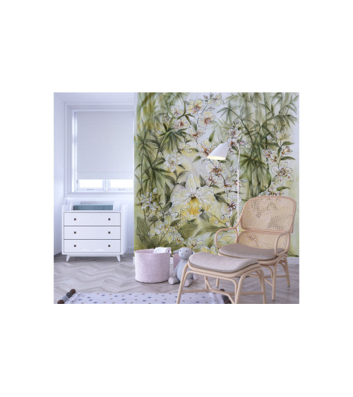 Bamboo Orchid Wallpaper: Elegance by Ukrainian Artist Lyudmila Aleksieieva