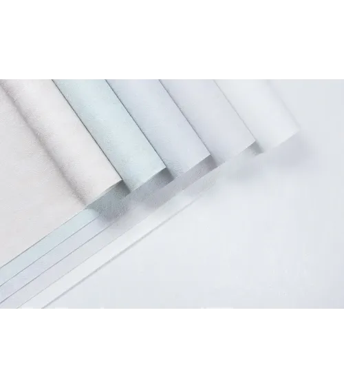 Vinyl Foam wallpaper on non-woven base Vinil RAIN DHS-1588-02 White Gray