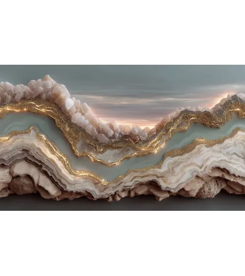 Gold Flow Seamless Geode Wallpaper Mural | Luxury Agate & Gold Wall Design Canada