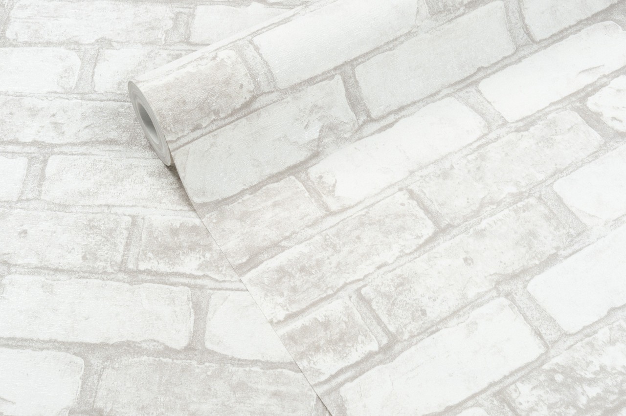 Hot Embossed wallpaper on Non-Woven Base Vinil Brick SHT 1-1358 Light Gray 10,05 x 1,06 m