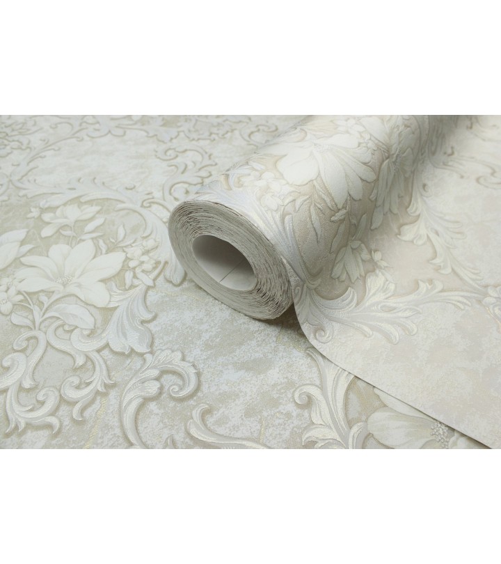 Vinyl Foam wallpaper on non-woven base Vinil Alonso DHS-1317/2 Light Beige 10,05 x 1,06 m