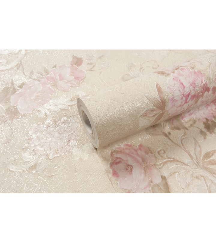 Hot Embossed wallpaper on Non-Woven Base Vinil Agava SHT 2-1405 Light Rose 10,05 x 1,06 m