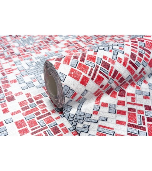 Vinyl Foam wallpaper on paper backing Vinil Django MNK 5-1059 Red Gray 10,05 x 0,53 m