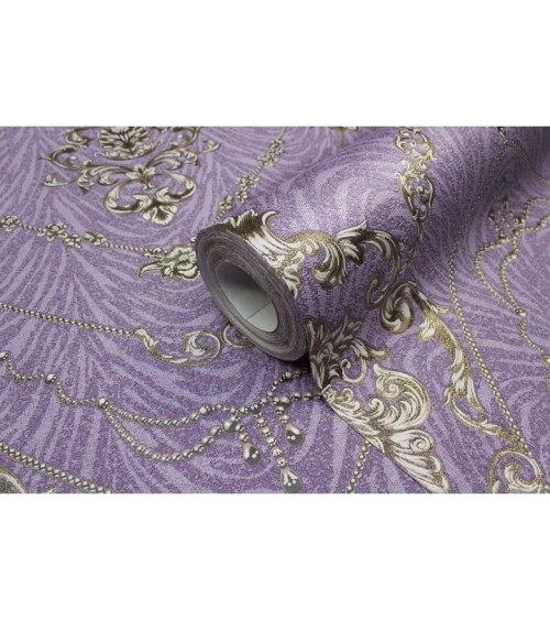 Vinyl Foam wallpaper on non-woven base Vinil Lankaran  DHS-1416/6 Purple 10,05*1,06 m