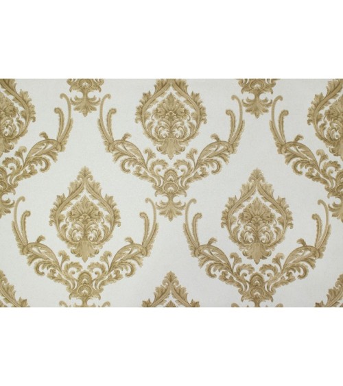 Hot Embossed wallpaper on Non-Woven Base Vinil Mersin PVIP 2-0871 Golden-White 10,05 x 1,06 m