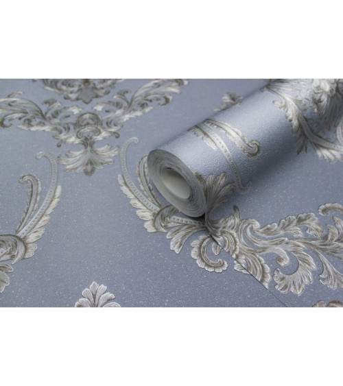 Hot Embossed wallpaper on Non-Woven Base Vinil Mersin PVIP 6-0871 Gray-blue 10,05 x 1,06 m