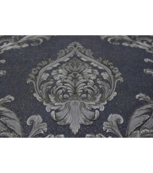 Hot Embossed wallpaper on Non-Woven Base Vinil Mersin PVIP 7-0871 Dark Gray 10,05 x 1,06 m