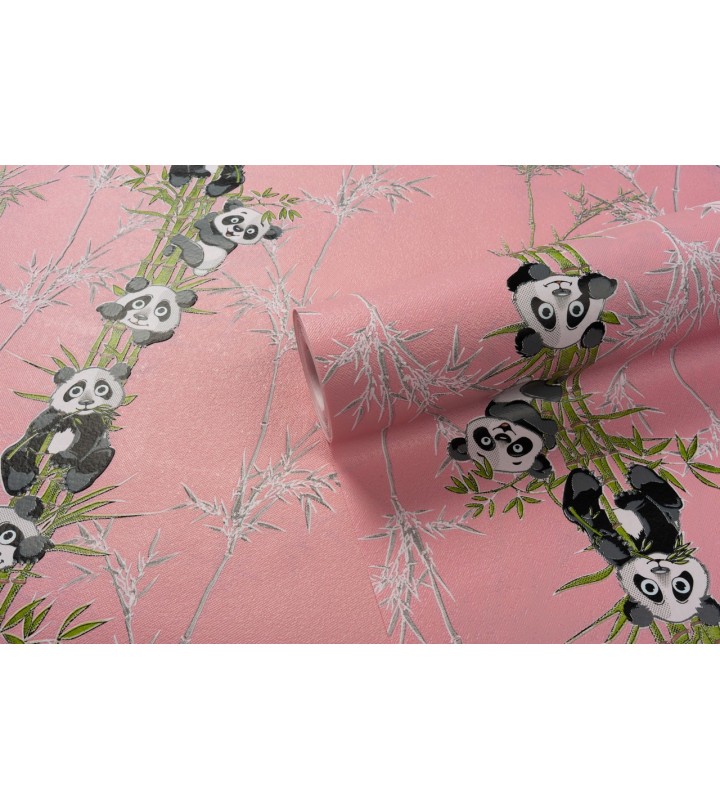 Vinyl Foam wallpaper on non-woven base Vinil Pandas DHN-1427/3 Pink 10,05 x 1,06 m