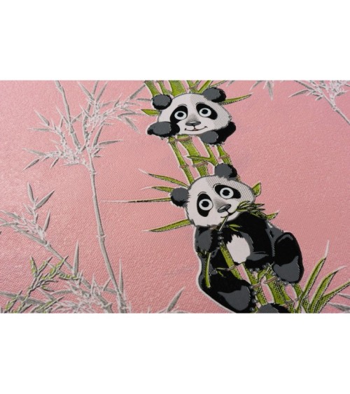 Vinyl Foam wallpaper on non-woven base Vinil Pandas DHN-1427/3 Pink 10,05 x 1,06 m