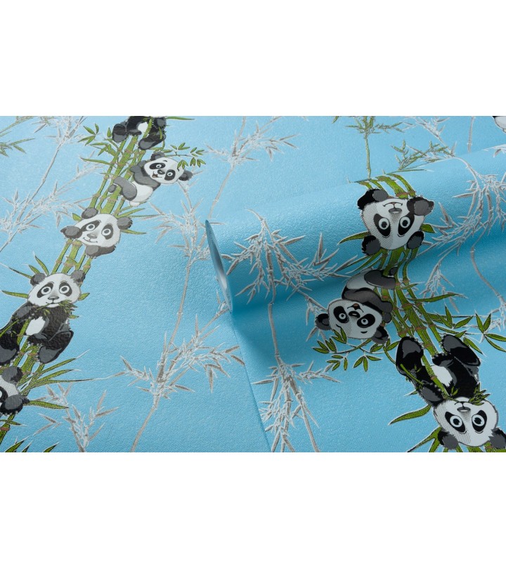 Vinyl Foam wallpaper on non-woven base Vinil Pandas DHN-1427/5 Blue 10,05 x 1,06 m