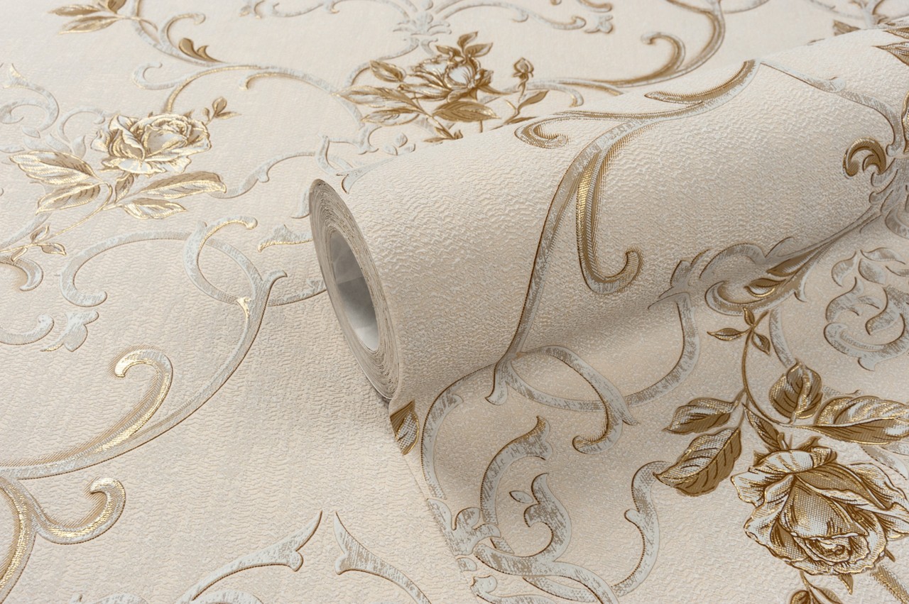 Vinyl Foam wallpaper on non-woven base Vinil Donna  DHS-1460/1 Golden Sand 10,05 x 1,06 m