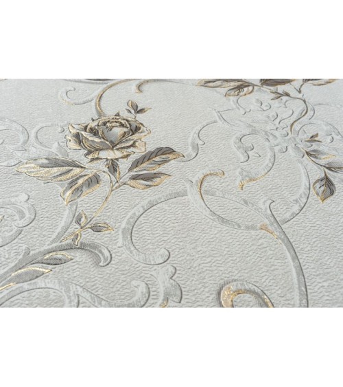 Vinyl Foam wallpaper on non-woven base Vinil Donna  DHS-1460/3 Light-Gray 10,05 x 1,06 m