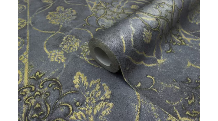 Hot Embossed wallpaper on Non-Woven Base Vinil Altair SHT 6-1470 Blue-Black 10,05 x 1,06 m