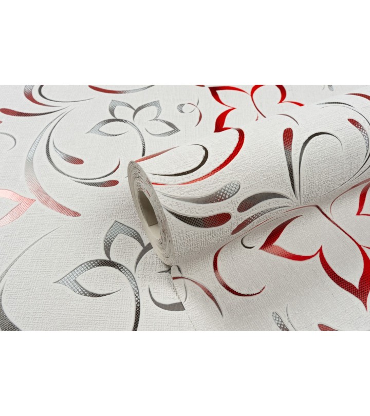 Vinyl Foam wallpaper on paper backing Vinil Delight WKV 2-1226 Gray-Red 10,05 x 0,53 m