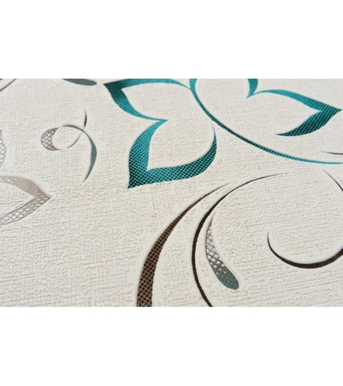 Vinyl Foam wallpaper on paper backing Vinil Delight WKV 3-1226 Gray-Turquoise 10,05 x 0,53 m