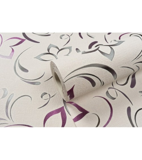 Vinyl Foam wallpaper on paper backing Vinil Delight WKV 5-1226 Gray-Purple 10,05 x 0,53 m