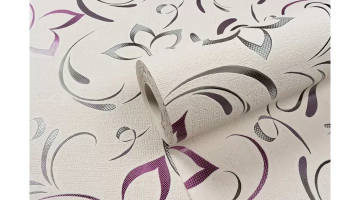 Vinyl Foam wallpaper on paper backing Vinil Delight WKV 5-1226 Gray-Purple 10,05 x 0,53 m