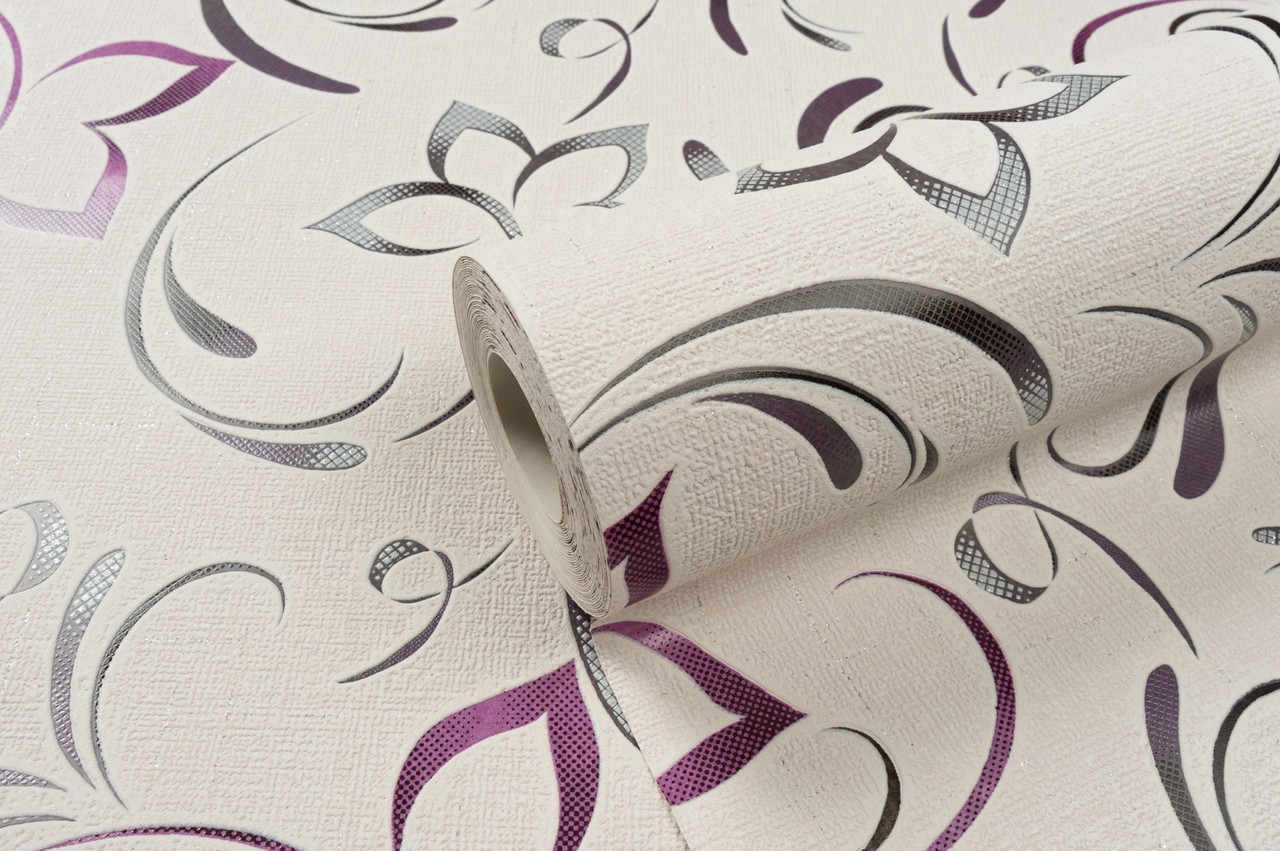 Vinyl Foam wallpaper on paper backing Vinil Delight WKV 5-1226 Gray-Purple 10,05 x 0,53 m