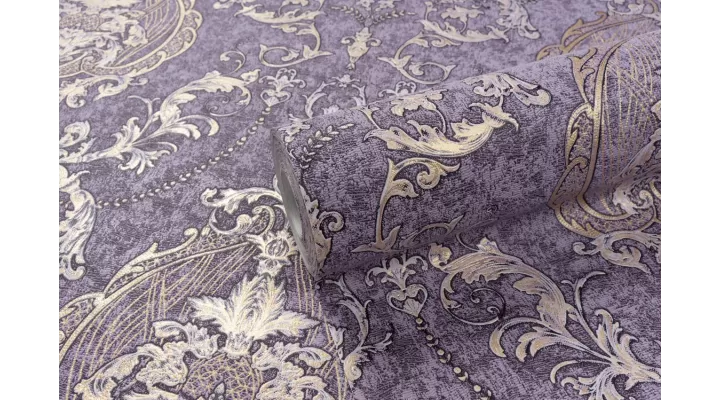 Vinyl Foam wallpaper on non-woven base Vinil Malena DHV-1484/7 Purple 10,05 x 1,06 m