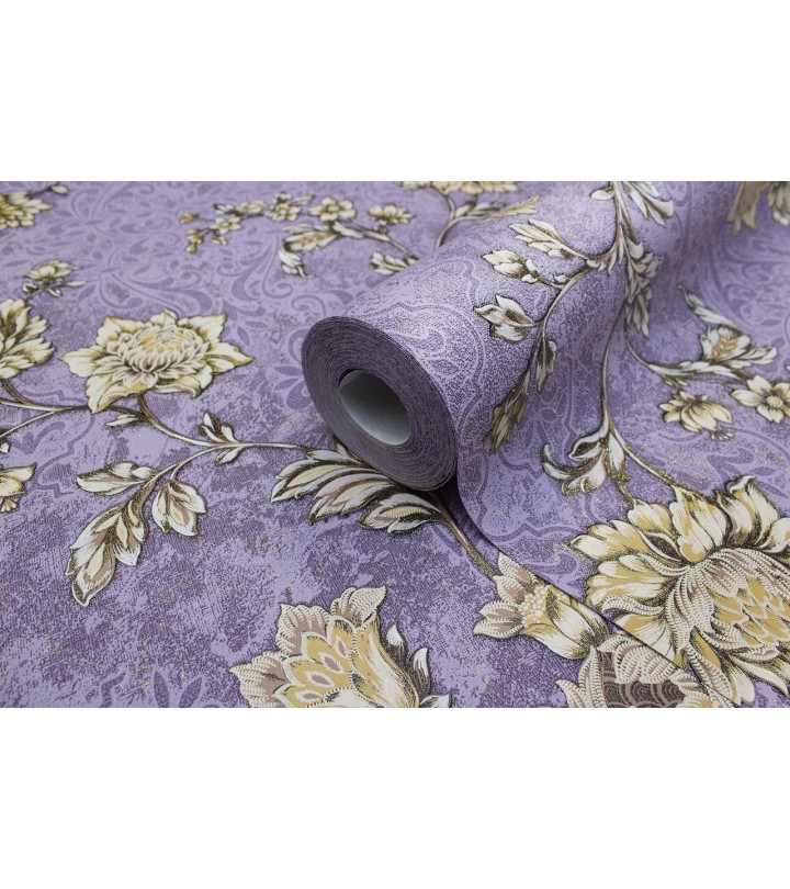 Vinyl Foam wallpaper on non-woven base Vinil Elegy DHV-1483/6 Purple 10,05 x 1,06 m