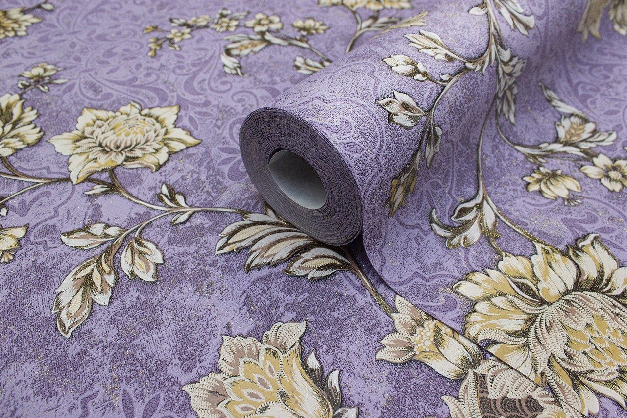 Vinyl Foam wallpaper on non-woven base Vinil Elegy DHV-1483/6 Purple 10,05 x 1,06 m