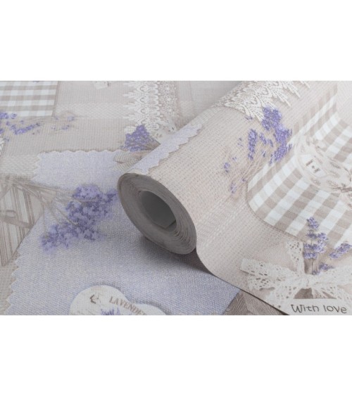 Hot Embossed wallpaper on Non-Woven Base Vinil Lavender SHT 1-1532 Beige Sand 10,05 x 1,06 m