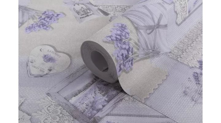 Hot Embossed wallpaper on Non-Woven Base Vinil Lavender SHT 3-1532 Light-Lilac 10,05 x 1,06 m