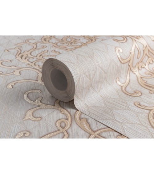 Vinyl Foam wallpaper on non-woven base Vinil Amina  DHS-1474/3 Gray-Beige 10,05 x 1,06 m