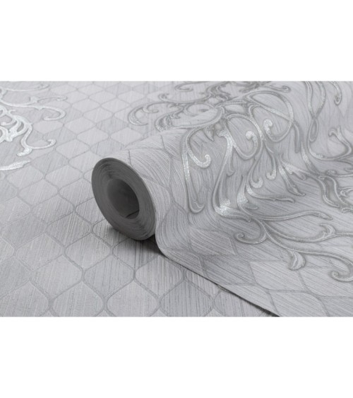 Vinyl Foam wallpaper on non-woven base Vinil Amina  DHS-1474/5 Gray 10,05 x 1,06 m