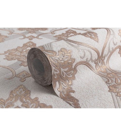 Vinyl Foam wallpaper on non-woven base Vinil ARABELLA DHV-1482/3 Light Brown 10,05 x 1,06 m