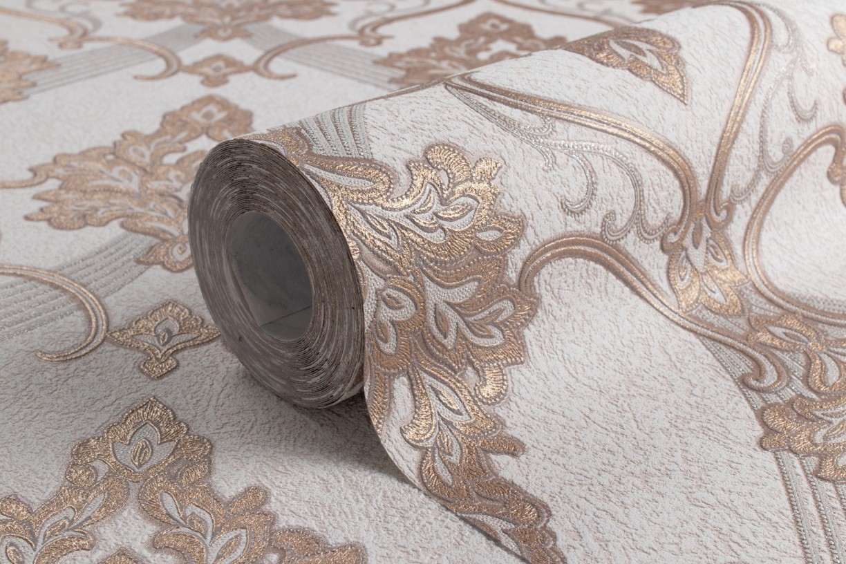 Vinyl Foam wallpaper on non-woven base Vinil ARABELLA DHV-1482/3 Light Brown 10,05 x 1,06 m