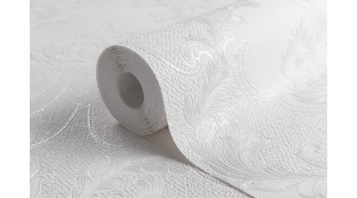 Vinyl Foam wallpaper on non-woven base Vinil Atreyu DHV-1485/1 White 10,05 x 1,06 m