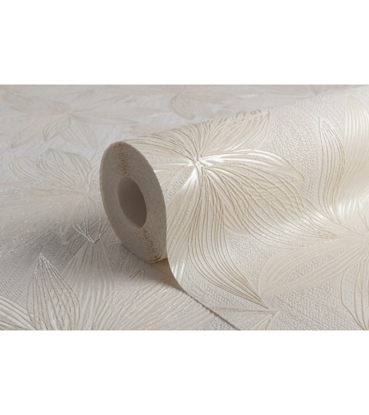 Vinyl Foam wallpaper on non-woven base Vinil Aturina  DHS-1476/2 White 10,05 x 1,06 m