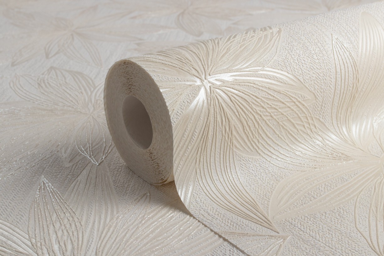 Vinyl Foam wallpaper on non-woven base Vinil Aturina  DHS-1476/2 White 10,05 x 1,06 m