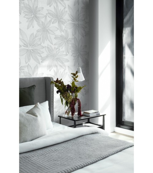 Vinyl Foam wallpaper on non-woven base Vinil Aturina  DHS-1476/2 White 10,05 x 1,06 m