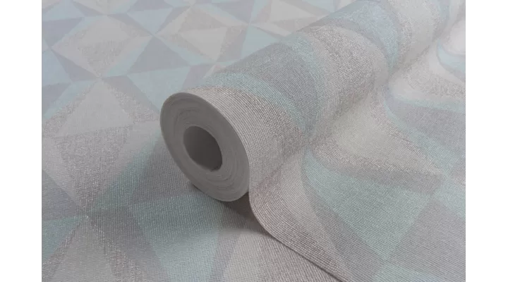 Hot Embossed wallpaper on Non-Woven Base Vinil Tiggo SHT 3-1535 Gray-Turquoise 10,05 x 1,06 m