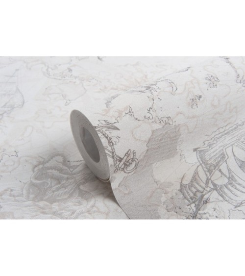 Hot Embossed wallpaper on Non-Woven Base Vinil Odyssey SHT 3-1539 Gray-Sandy 10,05 x 1,06 m