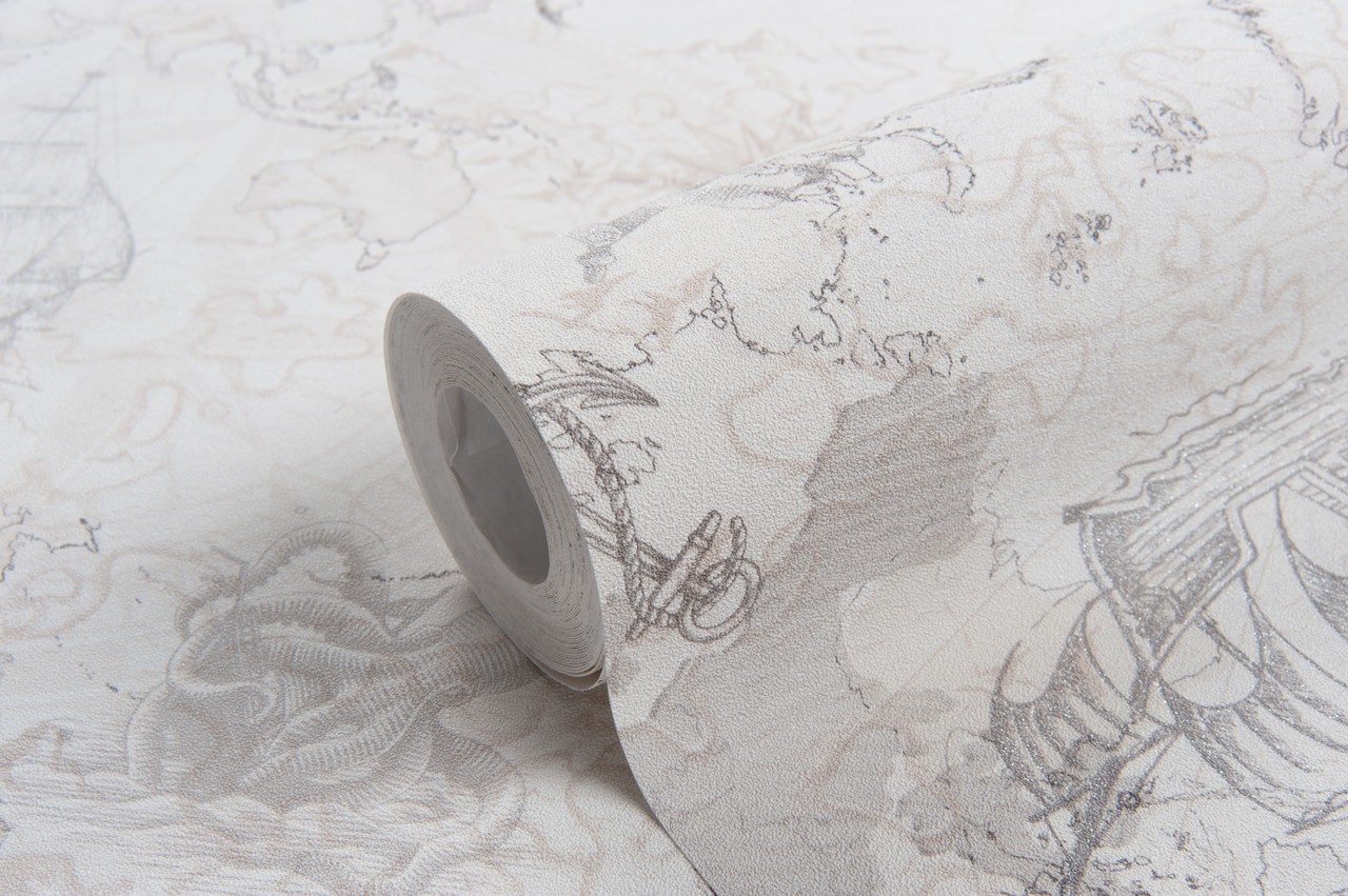 Hot Embossed wallpaper on Non-Woven Base Vinil Odyssey SHT 3-1539 Gray-Sandy 10,05 x 1,06 m