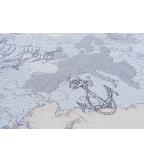 Hot Embossed wallpaper on Non-Woven Base Vinil Odyssey SHT 6-1539 Blue-Beige 10,05 x 1,06 m