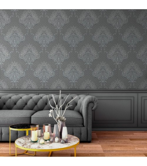 Vinyl Foam wallpaper on non-woven base Vinil Damir DHV-1486/4 Gray-Brown 10,05 x 1,06 m