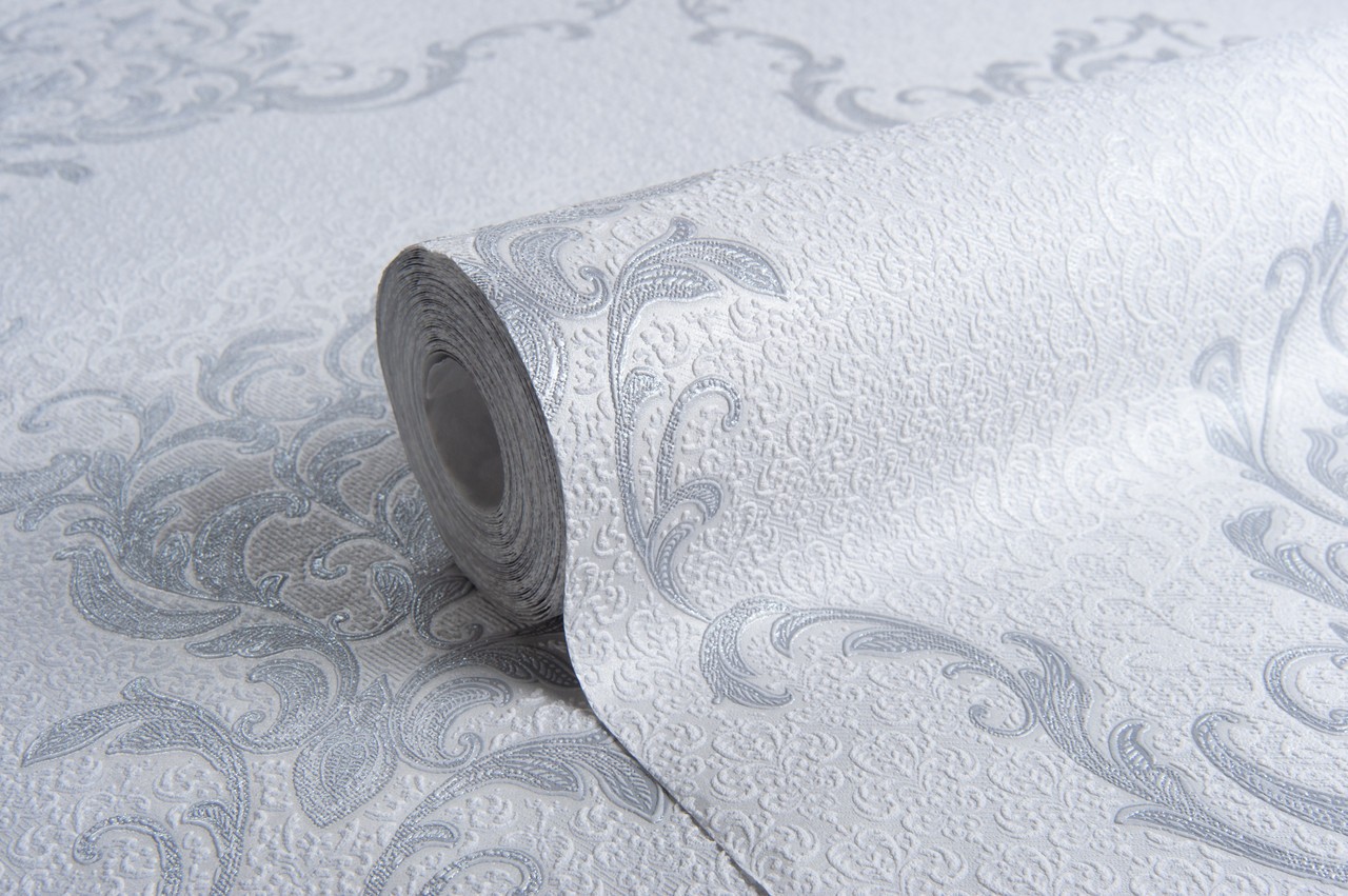 Vinyl Foam wallpaper on non-woven base Vinil Damir DHV-1486/3 Gray Blue 10,05 x 1,06 m