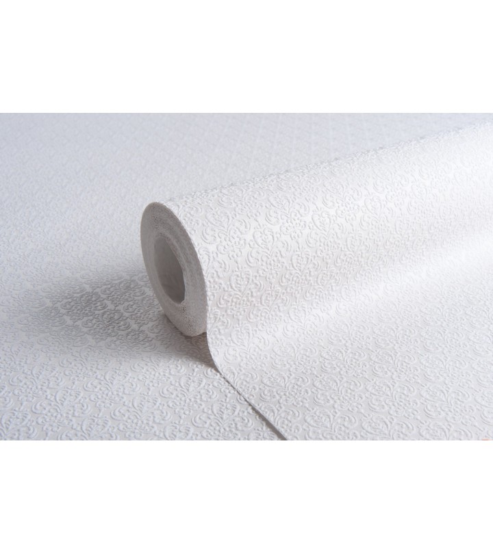 Vinyl Foam wallpaper on non-woven base Vinil Damir DHV-1487/1 White 10,05 x 1,06 m