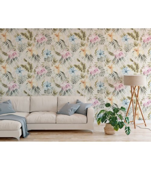 Hot Embossed wallpaper on Non-Woven Base Vinil Paradise SHT 1-1562 Light Pink Gray 10,05 x 1,06 m