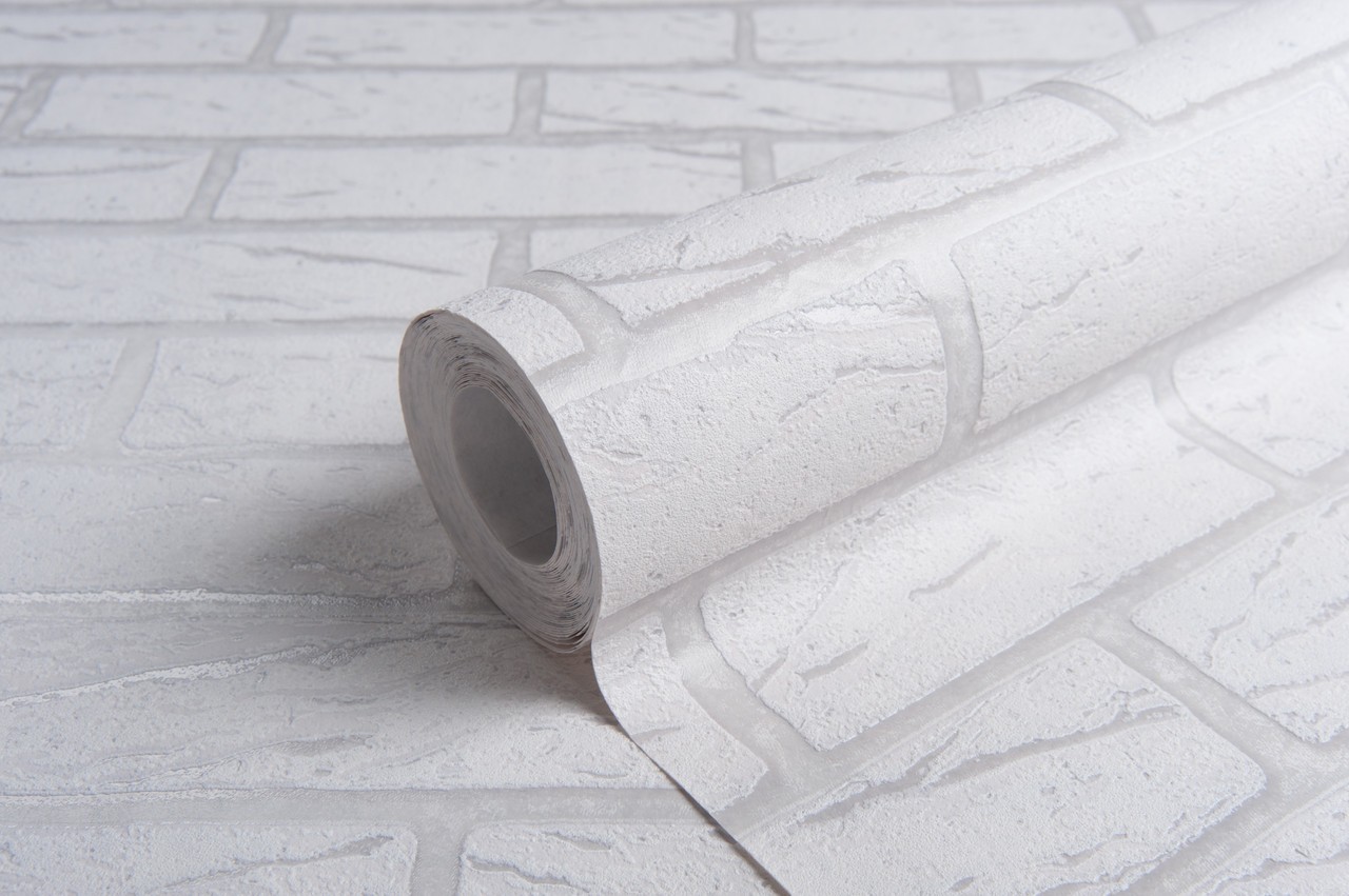 Vinyl Foam wallpaper on non-woven base Vinil Saman DHV-1488/2 Gray-White 10,05 x 1,06 m