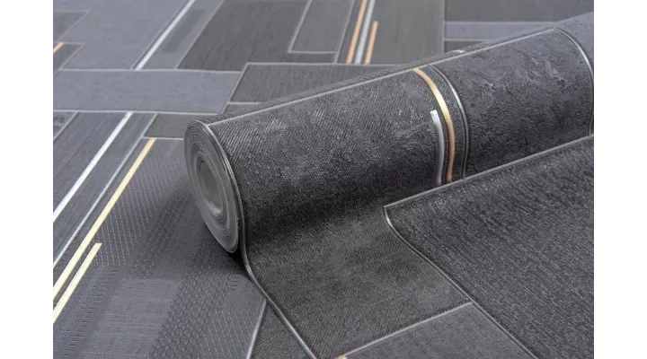 Hot Embossed wallpaper on Non-Woven Base Vinil Patchwork TFSH 6-1434 Dark Gray 10,05 x 1,06 m