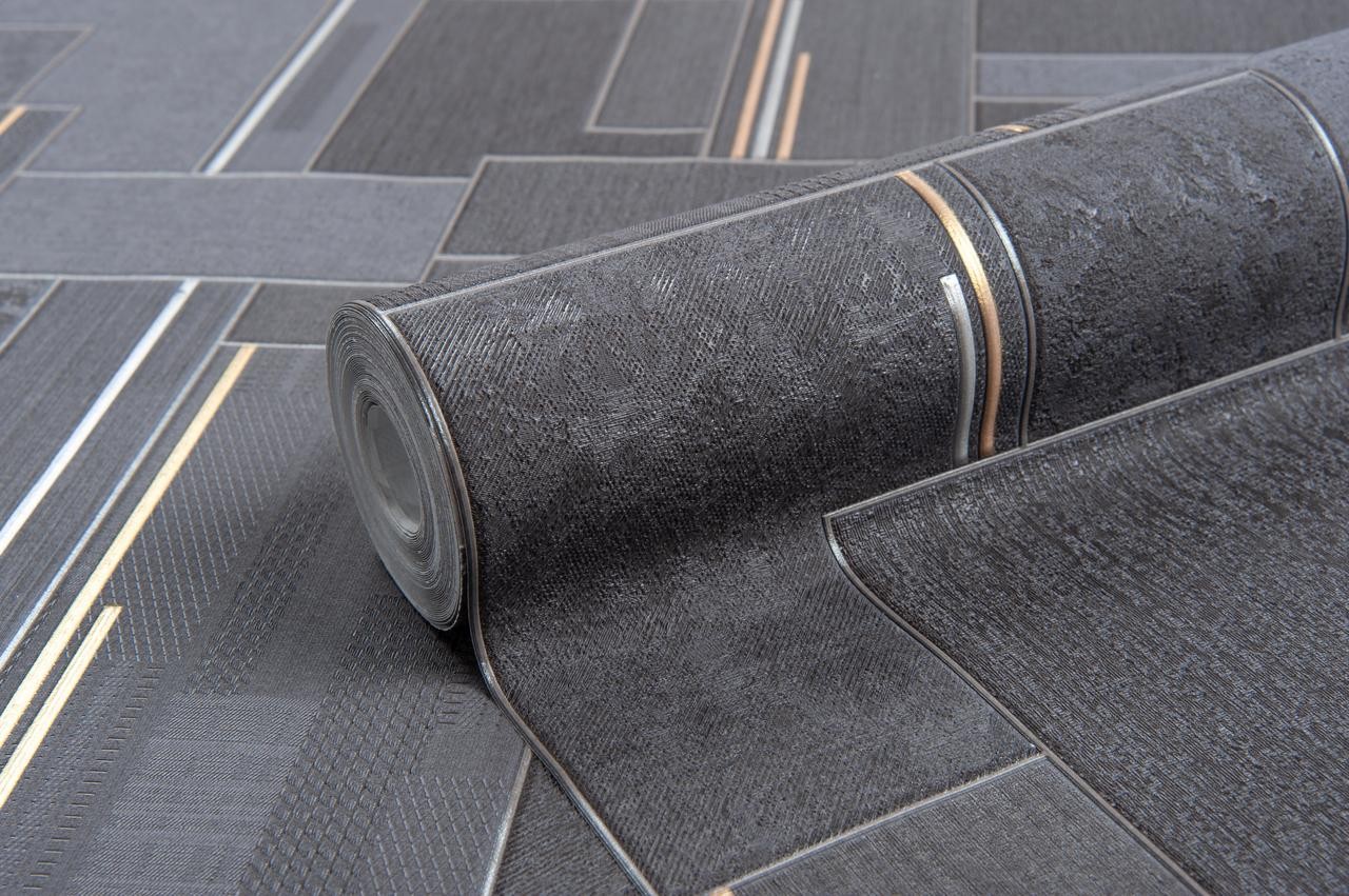 Hot Embossed wallpaper on Non-Woven Base Vinil Patchwork TFSH 6-1434 Dark Gray 10,05 x 1,06 m